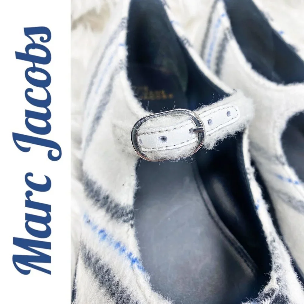 NWOB MARC JACOBS MARY‎ JANE PLATFORM WOOL PLAID, SIZE 38